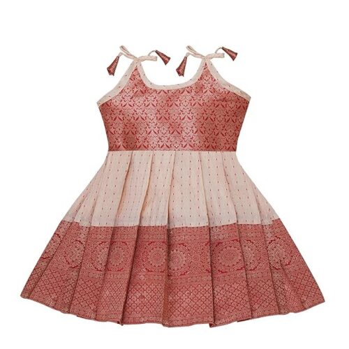 PW PLATYPUS WORLD Baby Girl's New south Indian traditional pattu pavadai Jecquard lehengha choli