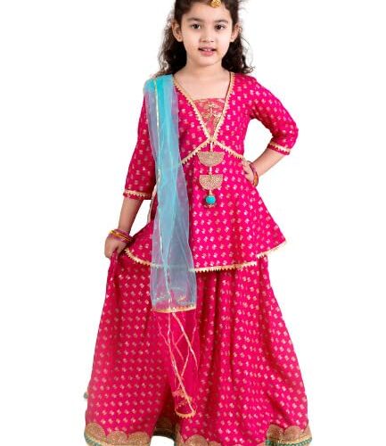 Buy & Try by Dharmikaay Girl's Lycra Floral Printed Frock Dress for Girls Short Frock Baby Princess Western Dresses| Stylish Fancy Kids Clothing for New Year, Fashion.
