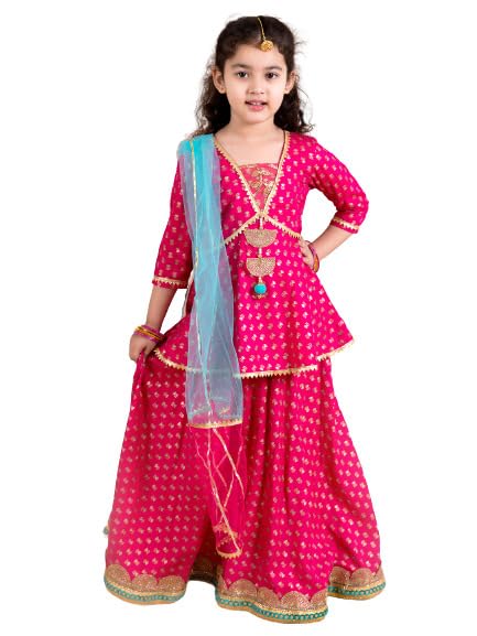 Buy & Try by Dharmikaay Girl's Lycra Floral Printed Frock Dress for Girls Short Frock Baby Princess Western Dresses| Stylish Fancy Kids Clothing for New Year, Fashion.