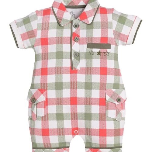 Hopscotch Boy's Cotton Striped Stripes Bear Print Half Sleeves T-Shirt And Joggers Set