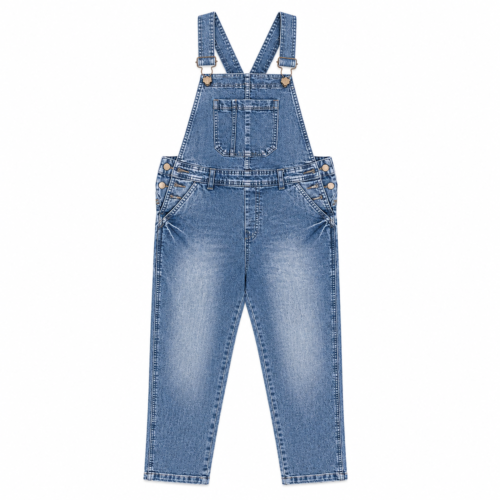 Girls Adjustable Strap Denim Jumpsuit